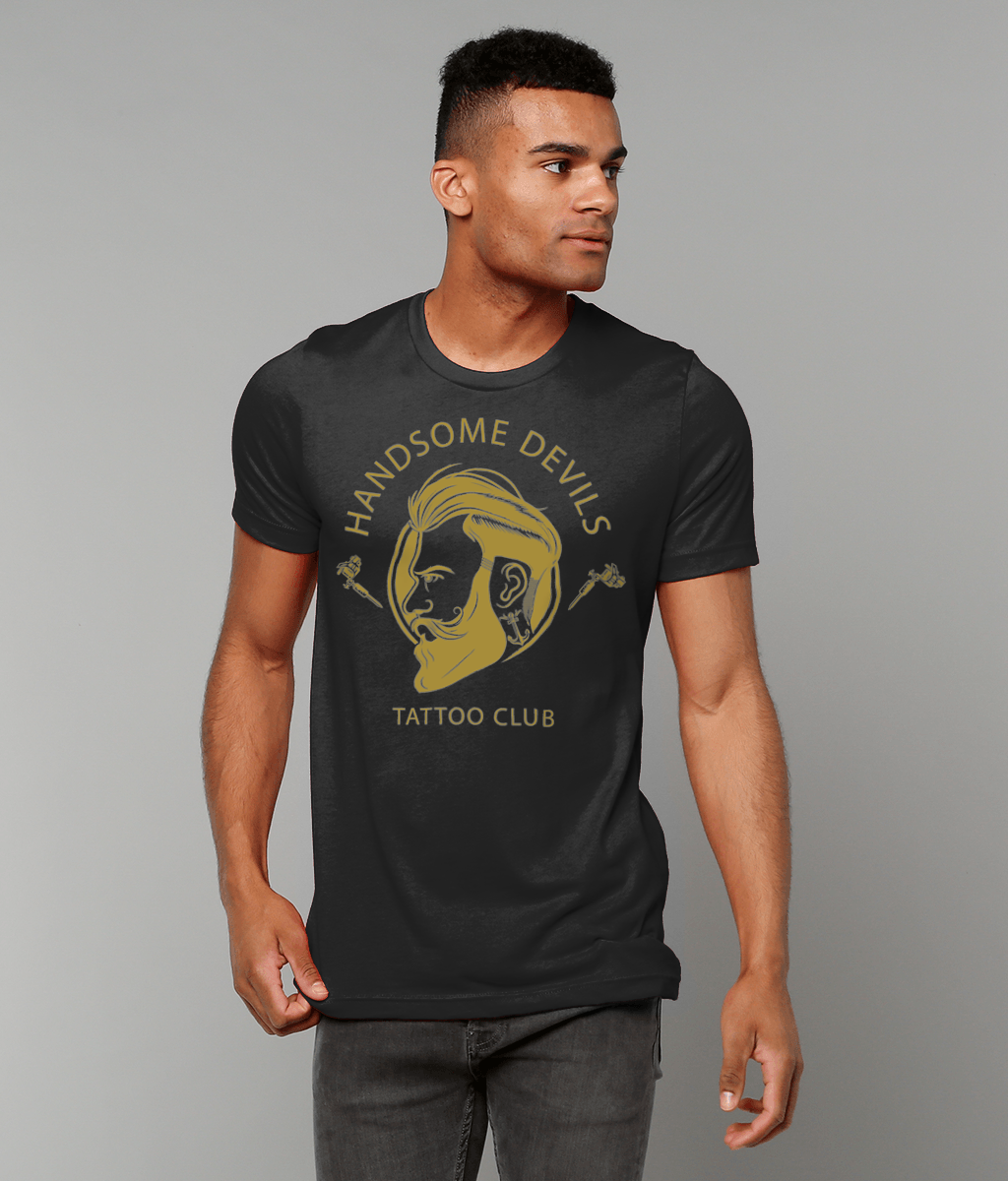Cotton Crew Neck T-Shirt - Black & Gold
