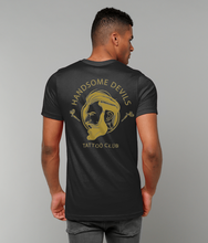 Load image into Gallery viewer, Cotton T-Shirt - Black &amp; Gold - Rear Logo
