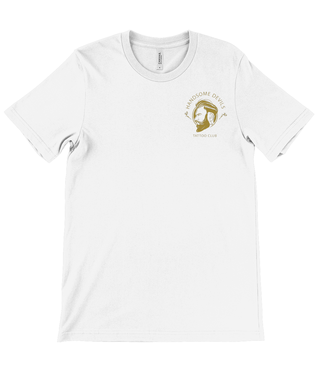 Crew Neck T-Shirt - White & Gold