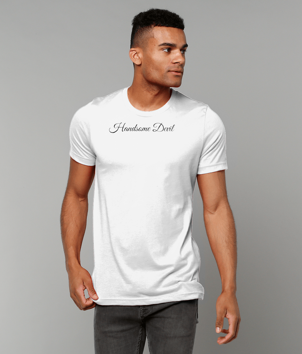 Cotton Crew Neck T-Shirt - Black & White - Rear Logo