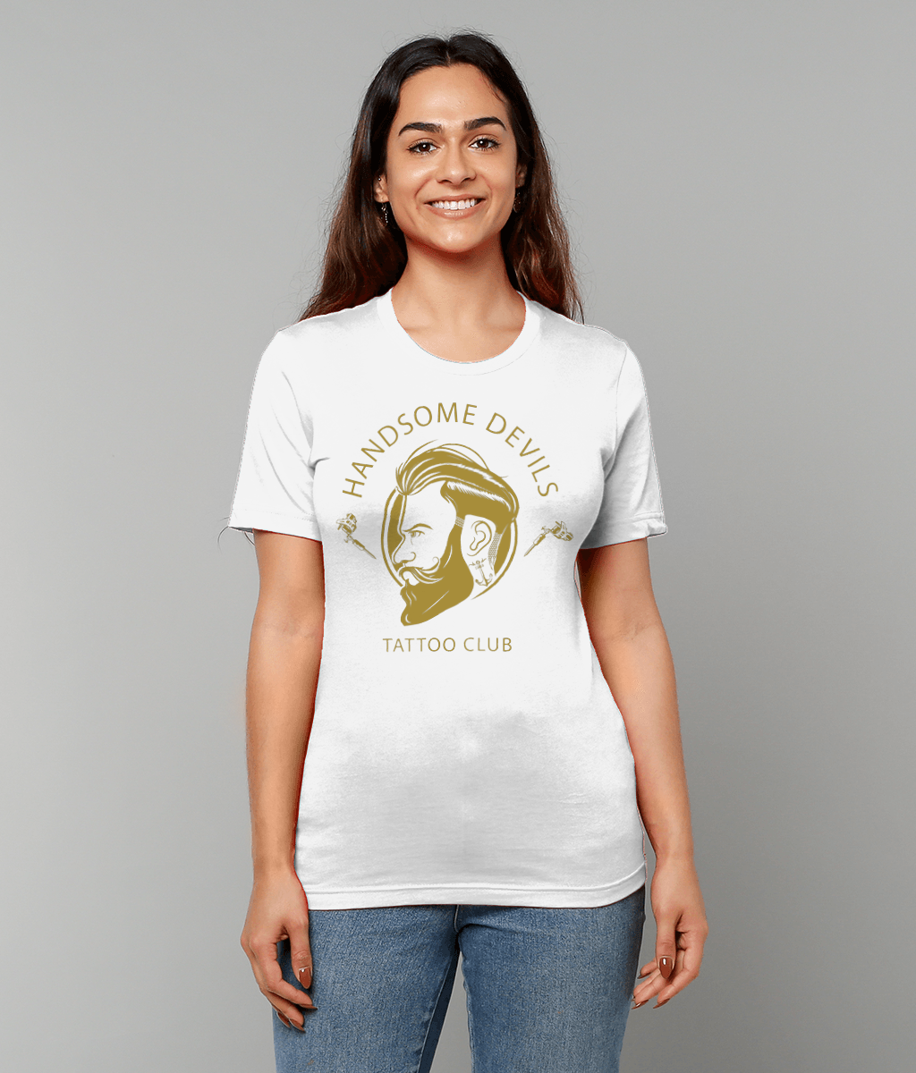 Cotton T-Shirt - White & gold